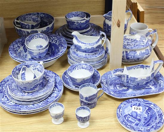 A collection of Copeland Spode Italian blue and white